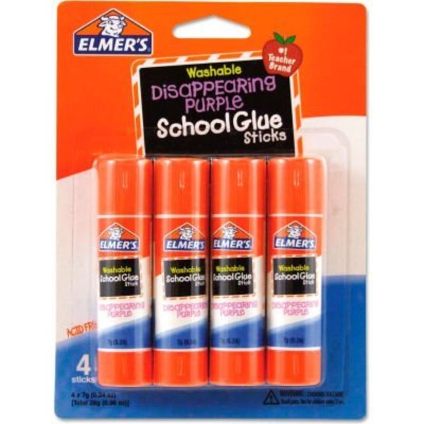 Elmers Elmer's® Washable School Glue Sticks, Disappearing Purple, 4/Pack E543